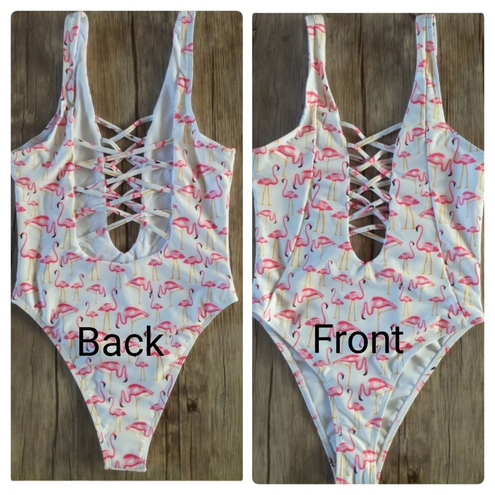 (LAST 1 size 10) 5🌟  FLIRTY FLAMINGO Monokini - Picture 4 of 7